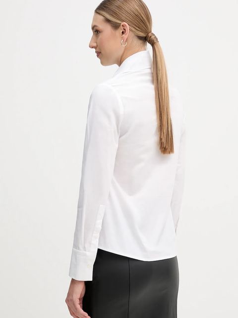 Sandro Ferrone koszula damska kolor biały regular z wiązanym dekoltem S7YBFMOSCA