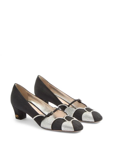 Valentino Garavani 45mm Bowow embellished pumps - Black