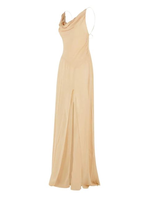 Blumarine cowl-neck maxi dress - Neutrals