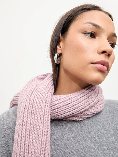 Answear.LAB szalik z wełną damski kolor fioletowy gładki