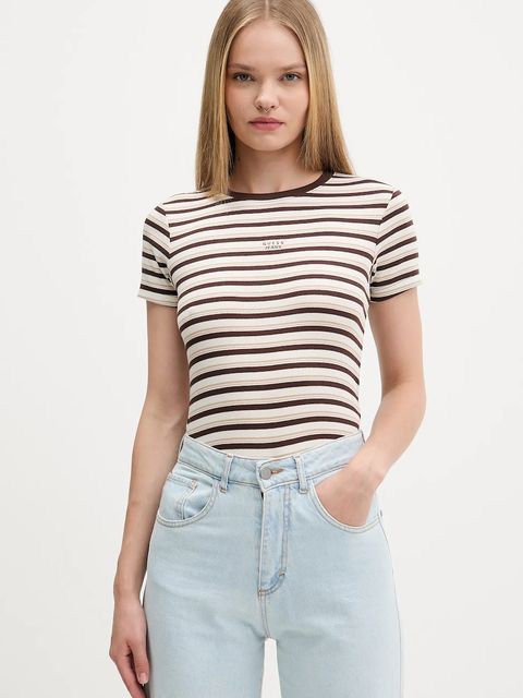 Guess Jeans t-shirt damski kolor beżowy W5BP52 KA0H1 - zdjęcie produktu nr 1