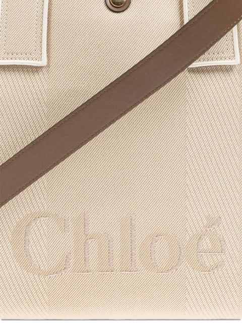 Chloé Carry logo-embroidered tote bag - Neutrals