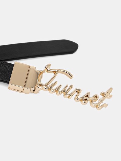 Twinset pasek dwustronny damski kolor czarny 261TA4160 - zdjęcie produktu nr 2