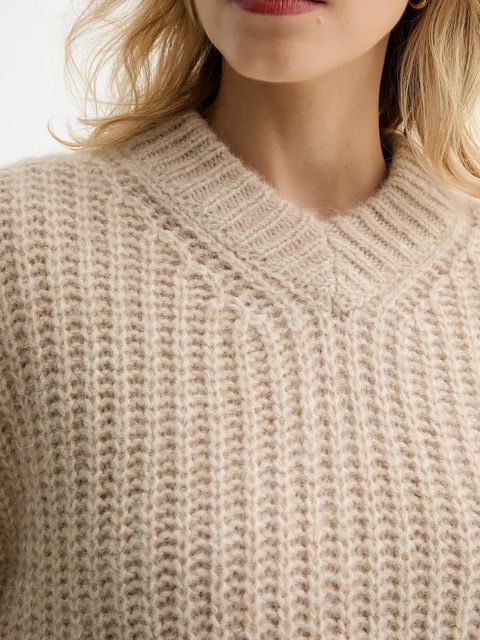 Filippa K sweter z dodatkiem wełny damski kolor brązowy ciepły 31971