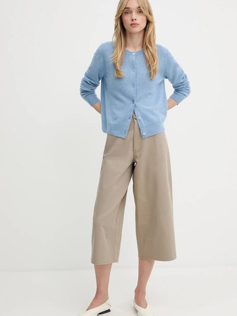 Samsoe Samsoe szorty bawełniane SAHARP damskie kolor beżowy gładkie high waist F25200114 - zdjęcie produktu nr 2