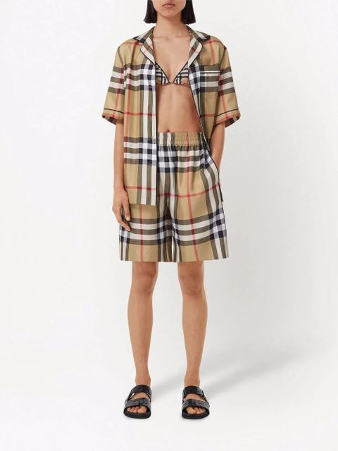 Burberry Vintage Check silk pajama shirt - Neutrals