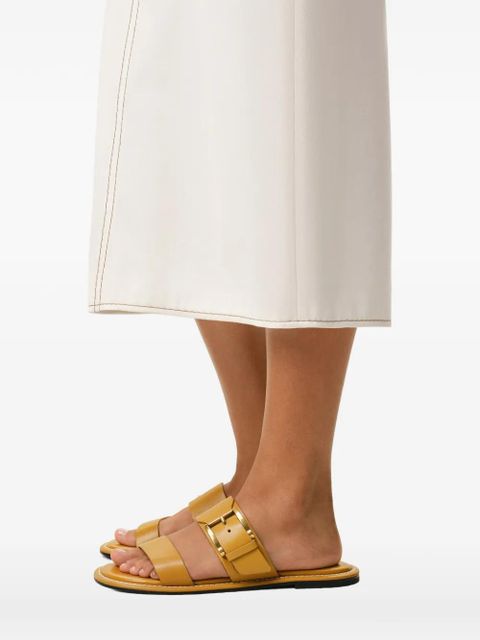 AMI Paris buckle-detail flat sandals - Brown