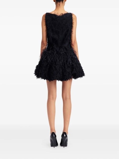 16Arlington Lasa feather-embellished mini dress - Black