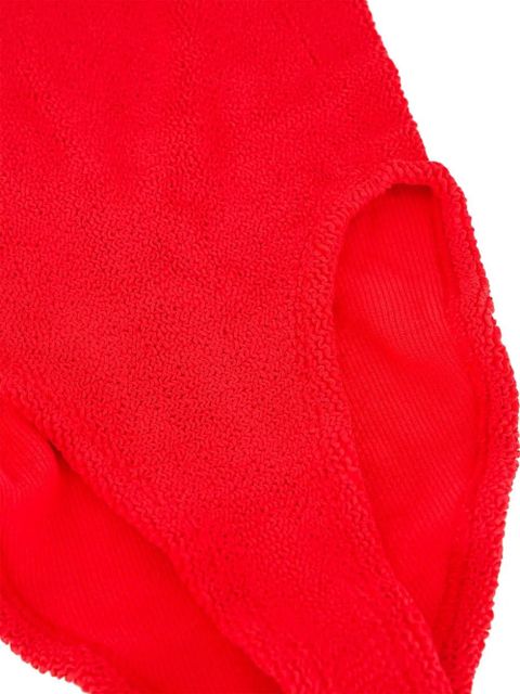 Hunza G square-neck ribbed swimsuit - Red