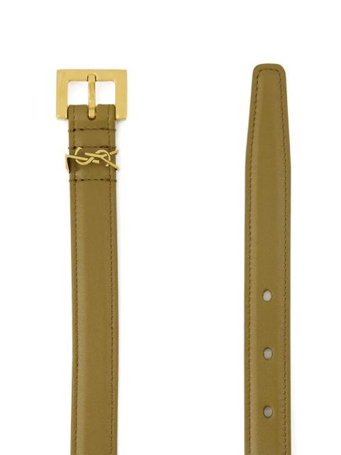 Saint Laurent cassandre buckle belt - Green