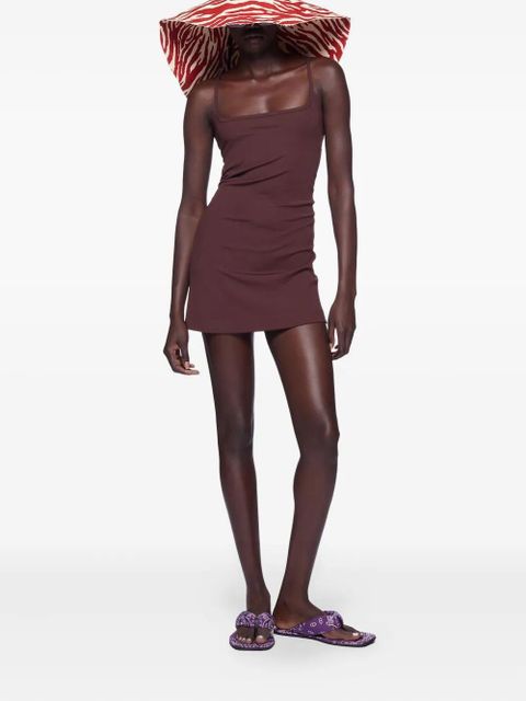 The Attico ribbed mini dress - Brown