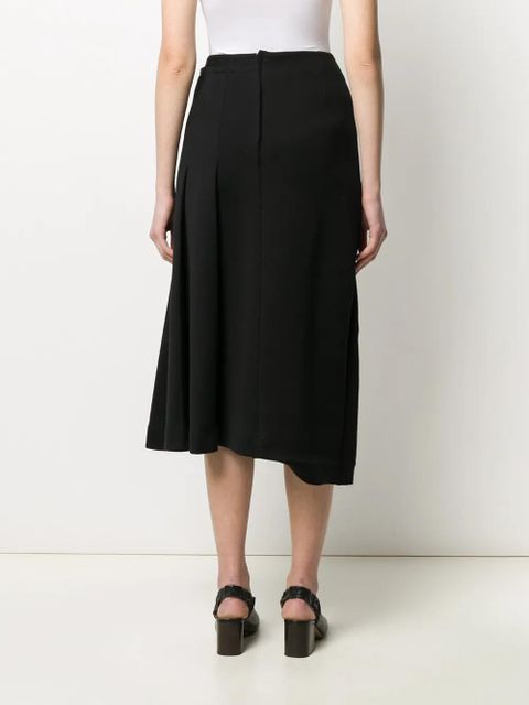 Marni asymmetric pleated midi-skirt - Black