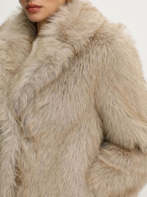 Liu Jo płaszcz kolor beżowy MF5459 E1024