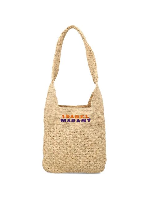 ISABEL MARANT logo-embroidered shoulder bag - Neutrals - zdjęcie produktu nr 1