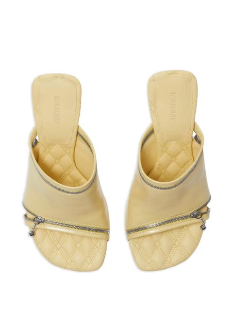 Burberry 85mm decorative-zip leather sandals - Yellow