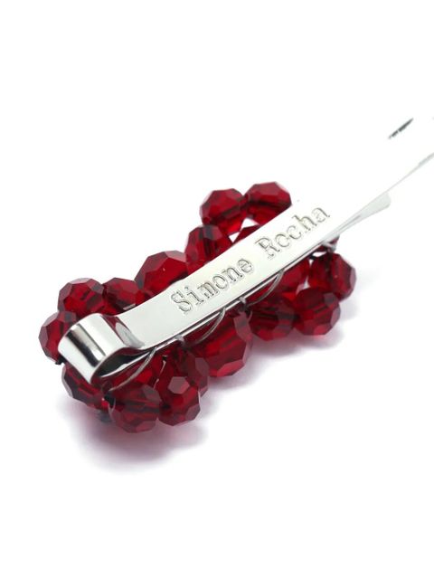 Simone Rocha flower beaded hair clip - Red