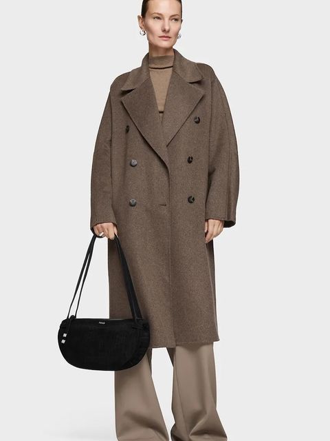 Tous torebka zamszowa Hombro Halfmoon kolor czarny 2002359051