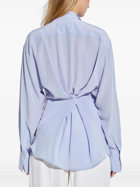Victoria Beckham draped silk blouse - Blue