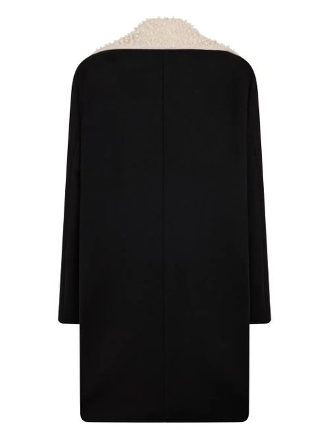 Valentino Garavani shearling-collar coat - Black - zdjęcie produktu nr 2