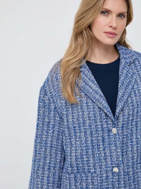 Custommade marynarka Grace kolor niebieski jednorzędowa wzorzysta 999830868