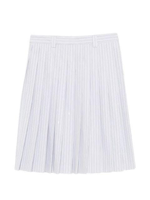 Miu Miu pleated striped midi skirt - Grey
