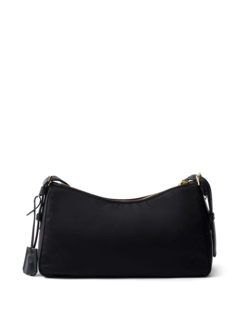 Prada large leather-trim shoulder bag - Black - zdjęcie produktu nr 2