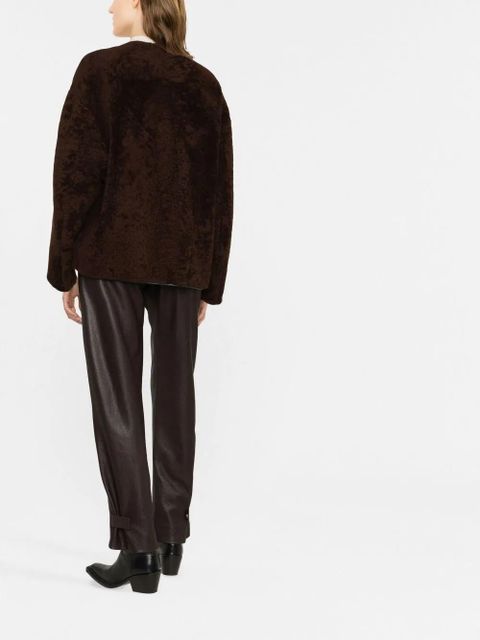 TOTEME teddy shearling clasp jacket - Brown