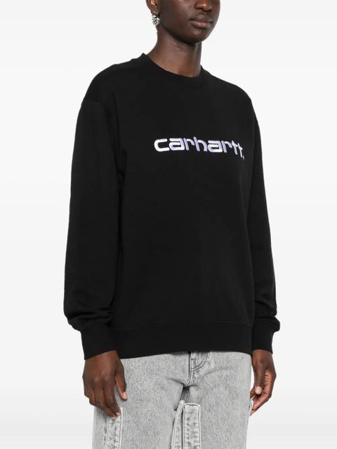 Carhartt WIP logo-embroidered cotton sweatshirt - Black