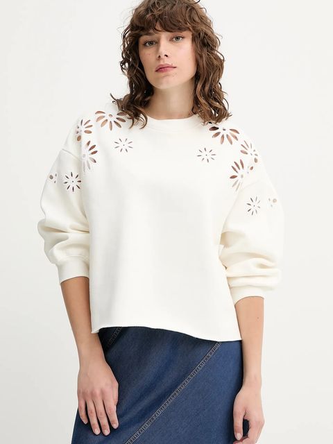 Levi's bluza LEO RAW CUT CREW damska kolor beżowy z aplikacją A8793 - zdjęcie produktu nr 1