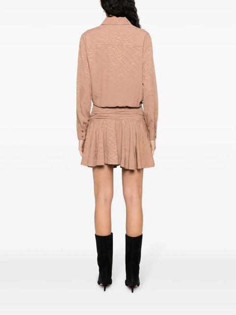 PINKO Arzach logo-jacquard shirtdress - Neutrals
