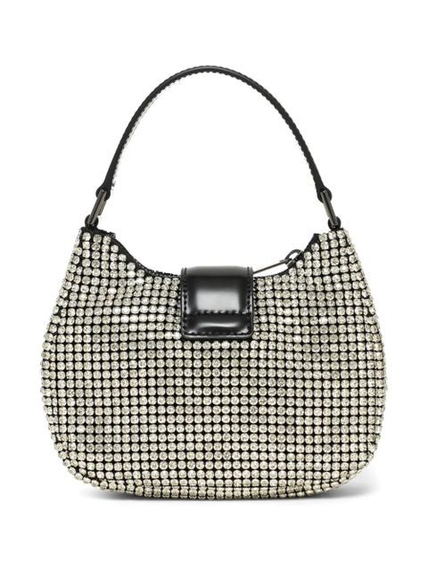 Self-Portrait crystal-embellished bow-detail tote bag - Silver - zdjęcie produktu nr 2