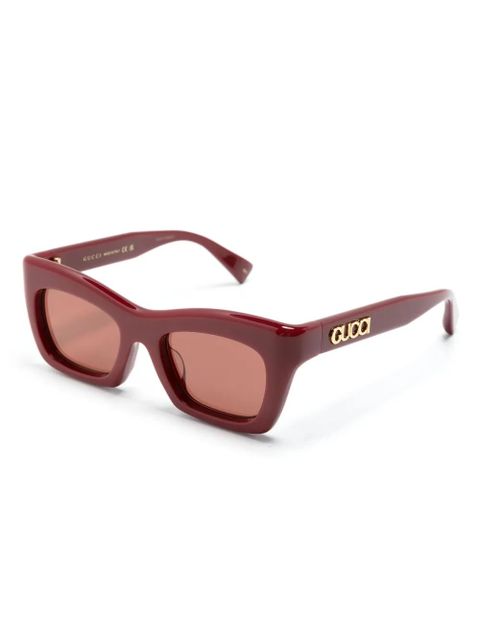 Gucci Eyewear rectangle-frame sunglasses - Red - zdjęcie produktu nr 2