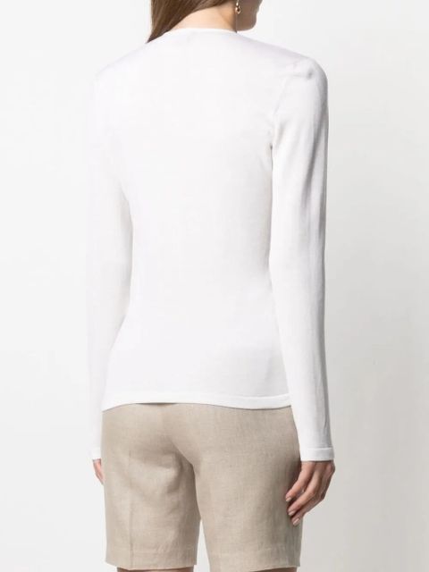 TOM FORD plunge-neck twist-detail knitted top - White