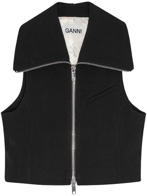 GANNI sleeveless zipped vest - Black - zdjęcie produktu nr 1