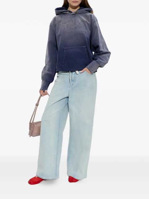 Maison Margiela embroidered-logo hoodie - Blue - zdjęcie produktu nr 2