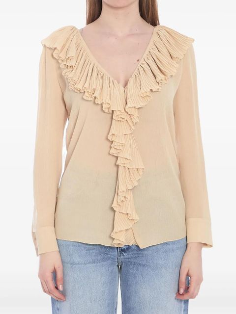 Saint Laurent ruffled blouse - Neutrals - zdjęcie produktu nr 1
