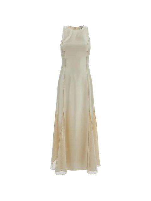 LouLou de Saison Iraka mesh panel A-line dress - Neutrals - zdjęcie produktu nr 1