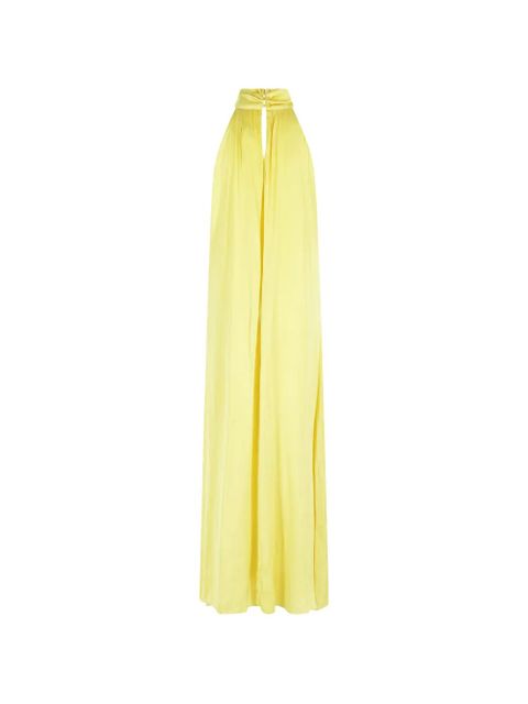 SOLOTRE halter-neck gathered maxi dress - Yellow - zdjęcie produktu nr 2