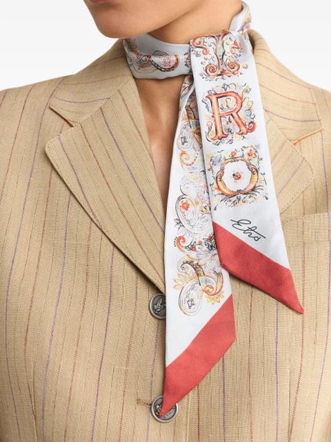 ETRO logo paisley silk scarf - White - zdjęcie produktu nr 2