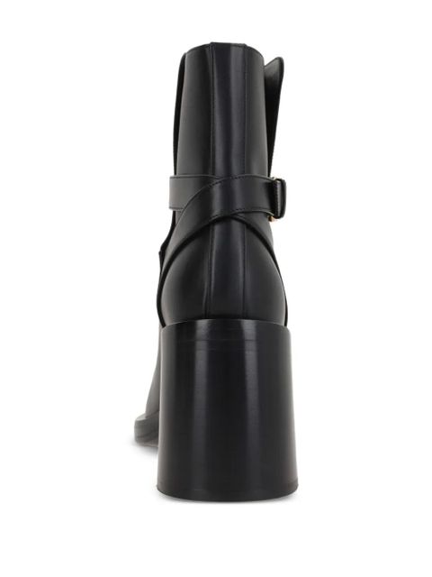 Valentino Garavani 70mm buckle-strap logo boots - Black