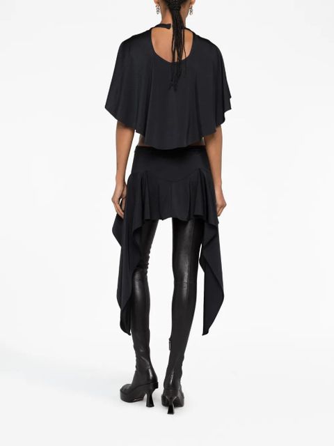 The Attico Airi cape-effect cut-out minidress - Black