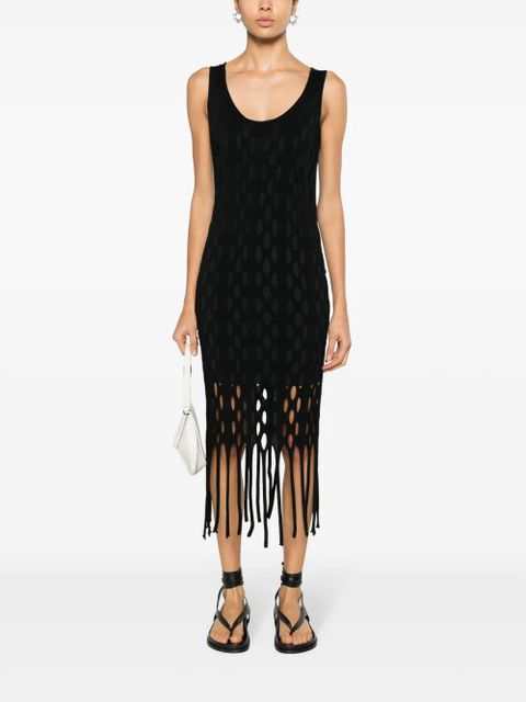 PINKO fringed cut-out maxi dress - Black - zdjęcie produktu nr 2