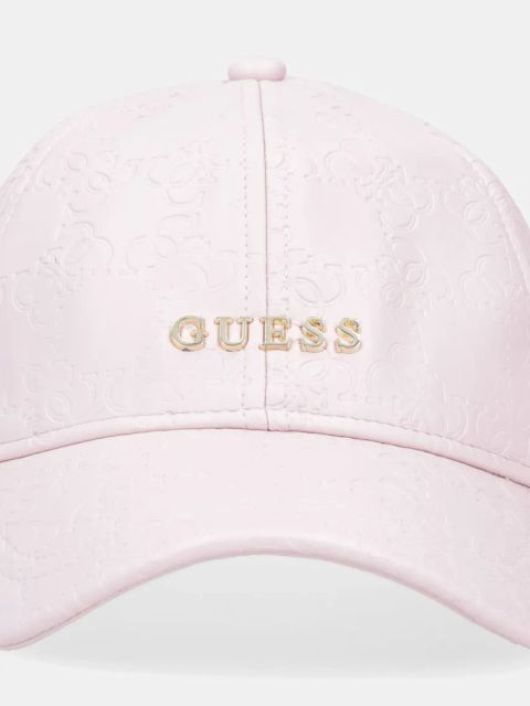 Guess czapka z daszkiem EMBOSSED kolor różowy z aplikacją V5RZ00 WH8D0