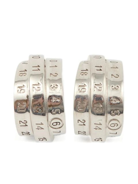 MM6 Maison Margiela logo earrings - Silver - zdjęcie produktu nr 1