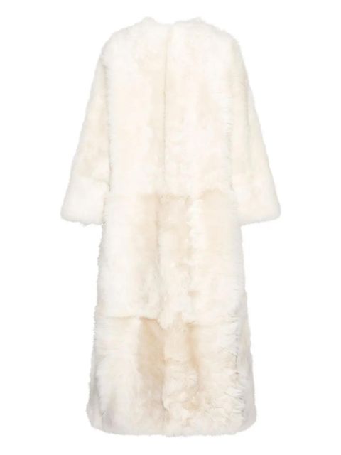 Yves Salomon Extra Long Toscana Lambskin coat - White
