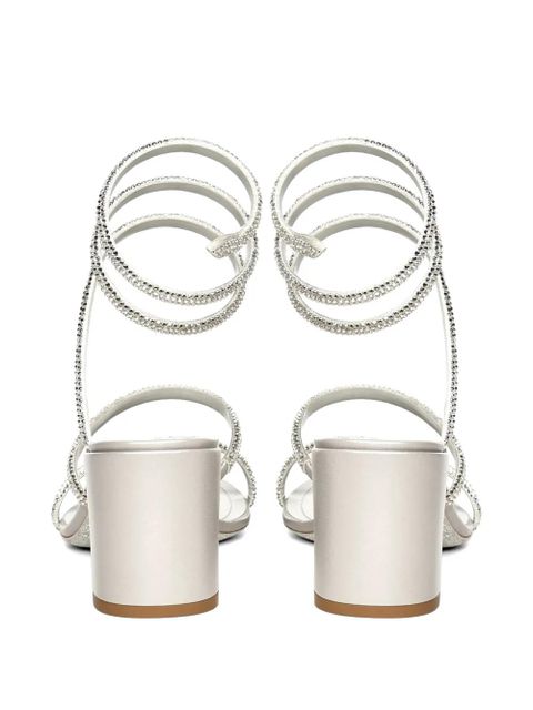 René Caovilla Cleo crystal-embellished heeled sandals - Grey