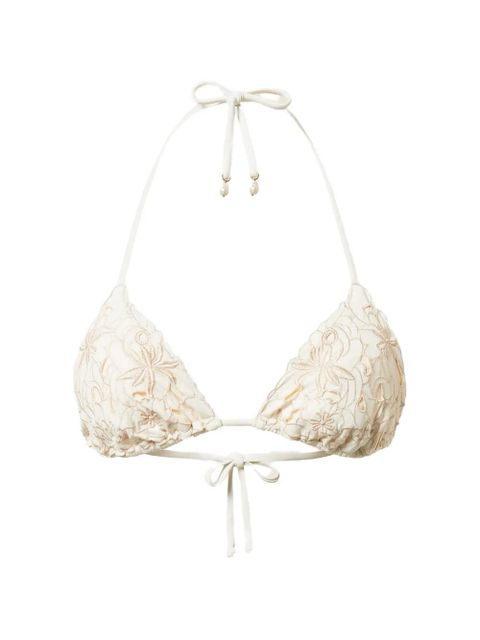 TWINSET floral-embroidered bikni top - White - zdjęcie produktu nr 1