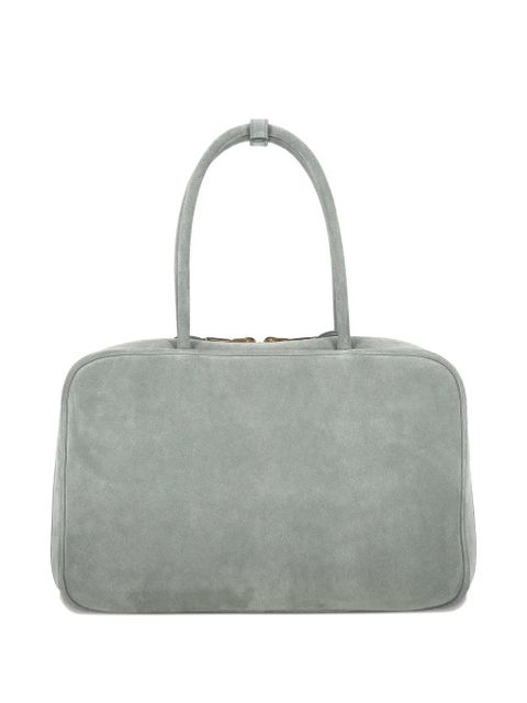 Miu Miu embossed-logo suede tote bag - Green - zdjęcie produktu nr 2