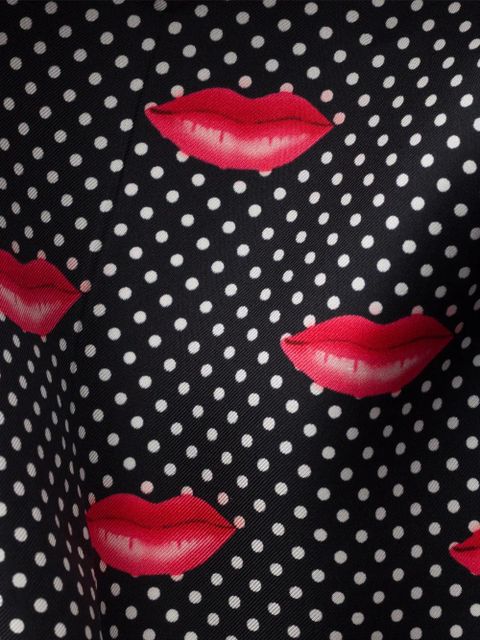 Prada Printed silk twill scarf - Black