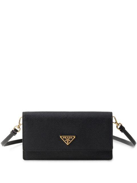 Prada triangle-logo leather mini bag - Black - zdjęcie produktu nr 1